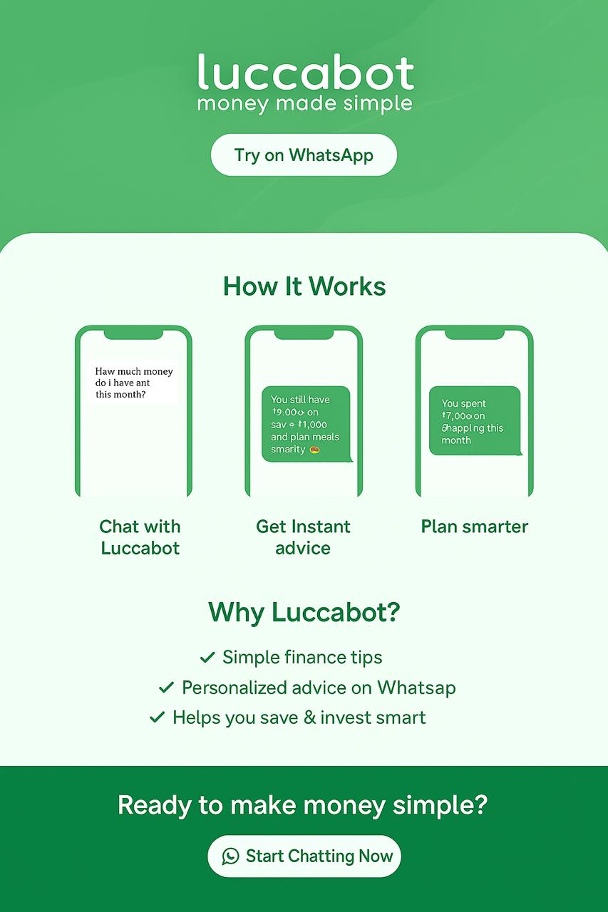 Luccabot landing preview: try on WhatsApp and simple steps